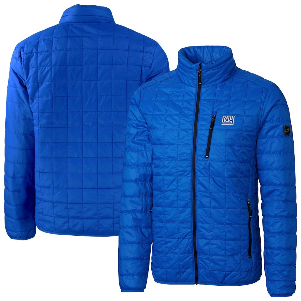 New York Giants Cutter & Buck Big & Tall Rainier PrimaLoft Eco Insulated Full-Zip Puffer Jacket Royal - NFL