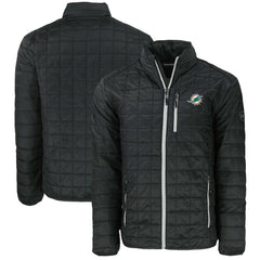 Miami Dolphins Cutter & Buck Big & Tall Rainier PrimaLoft Eco Insulated Full-Zip Puffer Jacket Black - NFL