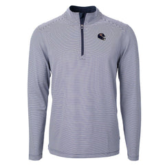 Chicago Bears Cutter & Buck Big & Tall Virtue Eco Pique Micro Stripe Tri-Blend Quarter-Zip Jacket Navy - NFL