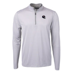 Chicago Bears Cutter & Buck Big & Tall Virtue Eco Pique Micro Stripe Tri-Blend Quarter-Zip Jacket Gray - NFL