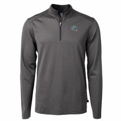 Detroit Lions Cutter & Buck Big & Tall Virtue Eco Pique Micro Stripe Tri-Blend Quarter-Zip Jacket Black - NFL