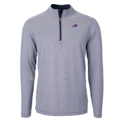 Buffalo Bills Cutter & Buck Big & Tall Virtue Eco Pique Micro Stripe Tri-Blend Quarter-Zip Jacket Navy - NFL