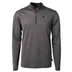 Philadelphia Eagles Cutter & Buck Big & Tall Virtue Eco Pique Micro Stripe Tri-Blend Quarter-Zip Jacket Black - NFL