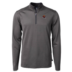 Washington Commanders Cutter & Buck Big & Tall Virtue Eco Pique Micro Stripe Tri-Blend Quarter-Zip Jacket Black - NFL