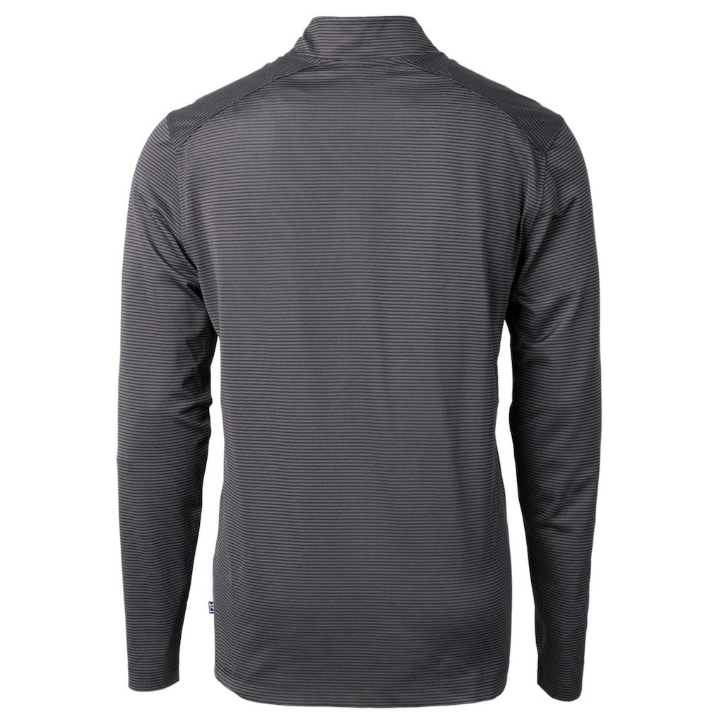 San Francisco 49ers Cutter & Buck Big & Tall Virtue Eco Pique Micro Stripe Tri-Blend Quarter-Zip Jacket Black - NFL
