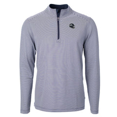 Seattle Seahawks Cutter & Buck Big & Tall Virtue Eco Pique Micro Stripe Tri-Blend Quarter-Zip Jacket College Navy - NFL
