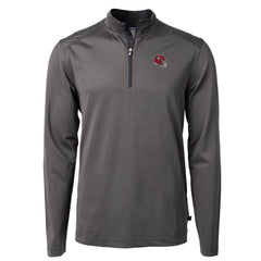 Kansas City Chiefs Cutter & Buck Big & Tall Virtue Eco Pique Micro Stripe Tri-Blend Quarter-Zip Jacket Black - NFL