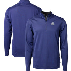 Buffalo Bills Cutter & Buck Big & Tall Virtue Eco Pique Micro Stripe Tri-Blend Quarter-Zip Jacket Royal - NFL