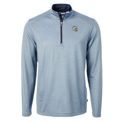Los Angeles Chargers Cutter & Buck Big & Tall Virtue Eco Pique Micro Stripe Tri-Blend Quarter-Zip Jacket Powder Blue - NFL