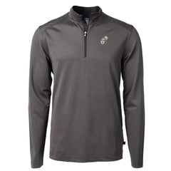 New Orleans Saints Cutter & Buck Big & Tall Virtue Eco Pique Micro Stripe Tri-Blend Quarter-Zip Jacket Black - NFL