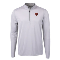 Chicago Bears Cutter & Buck Big & Tall Virtue Eco Pique Micro Stripe Tri-Blend Quarter-Zip Jacket Gray - NFL