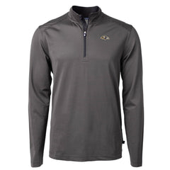 Baltimore Ravens Cutter & Buck Big & Tall Virtue Eco Pique Micro Stripe Tri-Blend Quarter-Zip Jacket Black - NFL