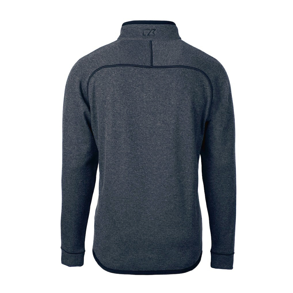 Miami Dolphins Cutter & Buck Big & Tall Mainsail Sweater-Knit Half-Zip Jacket Heather Navy - NFL