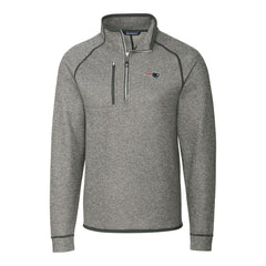 New England Patriots Cutter & Buck Big & Tall Mainsail Sweater-Knit Half-Zip Jacket Heather Gray - NFL