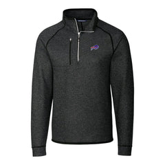 Buffalo Bills Cutter & Buck Big & Tall Mainsail Sweater-Knit Half-Zip Jacket Heather Charcoal - NFL