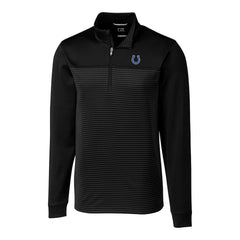 Indianapolis Colts Cutter & Buck Traverse Eco Stripe Tri-Blend DryTec Quarter-Zip Jacket Black - NFL