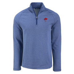 Buffalo Bills Cutter & Buck Peshastin Eco Fleece Tri-Blend Raglan Recycled Quarter-Zip Jacket Heather Royal - NFL