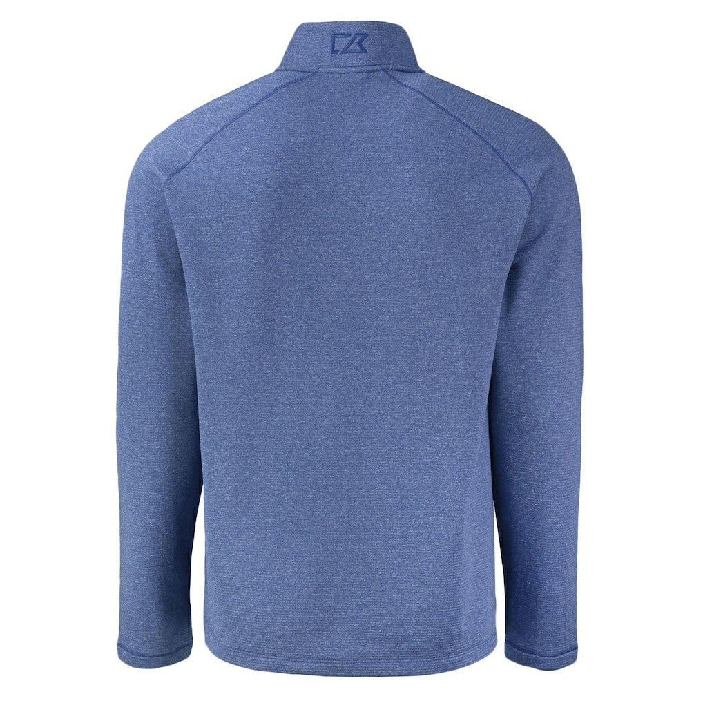 Buffalo Bills Cutter & Buck Peshastin Eco Fleece Tri-Blend Raglan Recycled Quarter-Zip Jacket Heather Royal - NFL