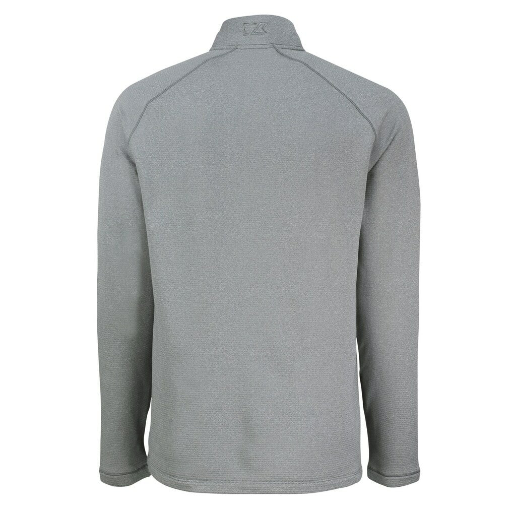 Atlanta Falcons Cutter & Buck Peshastin Eco Fleece Tri-Blend Raglan Recycled Quarter-Zip Jacket Heather Gray - NFL