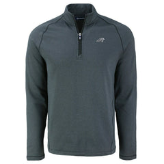 Carolina Panthers Cutter & Buck Peshastin Eco Fleece Tri-Blend Raglan Recycled Quarter-Zip Jacket Heather Black - NFL