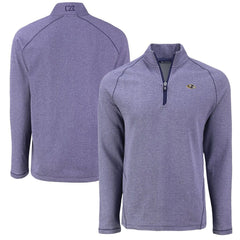 Baltimore Ravens Cutter & Buck Peshastin Eco Fleece Tri-Blend Raglan Recycled Quarter-Zip Jacket Heather Purple - NFL