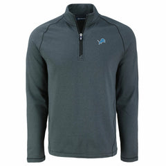Detroit Lions Cutter & Buck Peshastin Eco Fleece Tri-Blend Raglan Recycled Quarter-Zip Jacket Heather Black - NFL