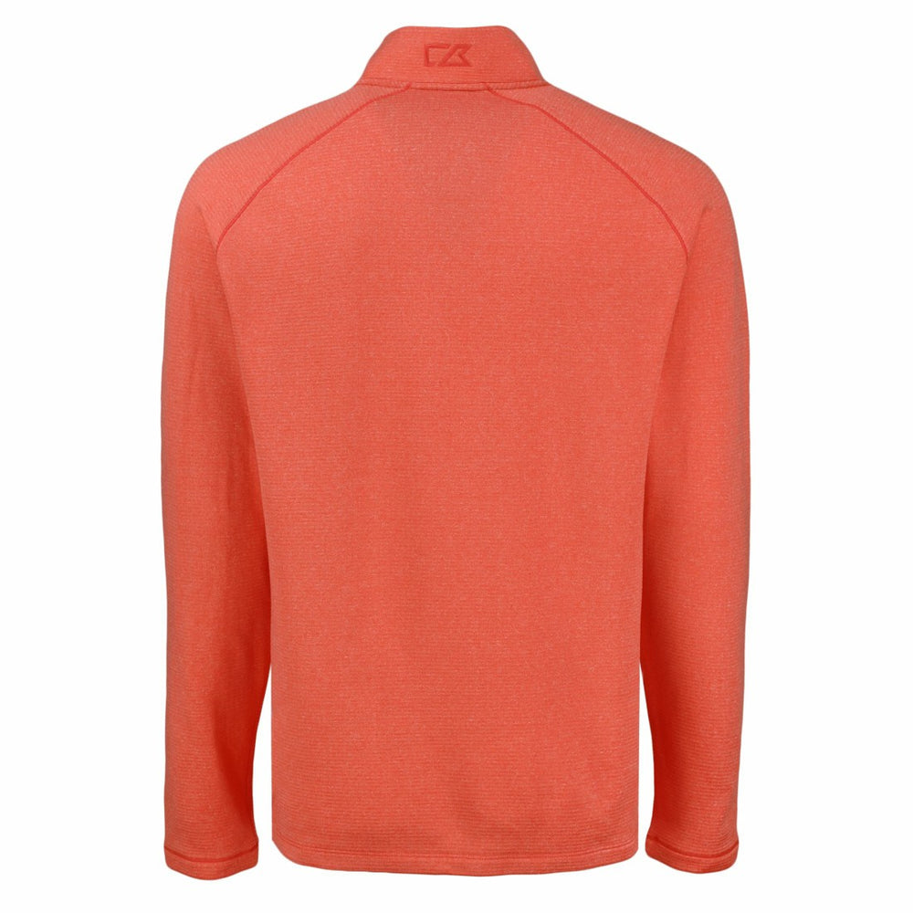 Denver Broncos Cutter & Buck Peshastin Eco Fleece Tri-Blend Raglan Recycled Quarter-Zip Jacket Heather Orange - NFL