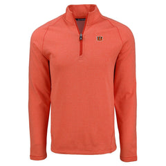 Cincinnati Bengals Cutter & Buck Peshastin Eco Fleece Tri-Blend Raglan Recycled Quarter-Zip Jacket Heather Orange - NFL