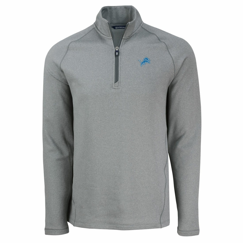 Detroit Lions Cutter & Buck Peshastin Eco Fleece Tri-Blend Raglan Recycled Quarter-Zip Jacket Heather Gray - NFL