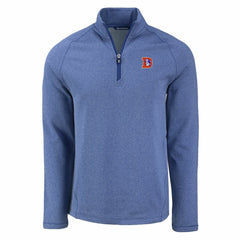 Denver Broncos Cutter & Buck Peshastin Eco Fleece Tri-Blend Raglan Recycled Quarter-Zip Jacket Heather Royal - NFL