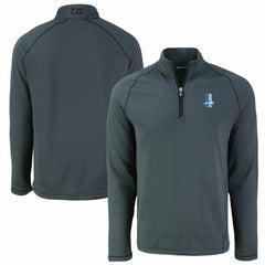 Detroit Lions Cutter & Buck Peshastin Eco Fleece Tri-Blend Raglan Recycled Quarter-Zip Jacket Heather Black - NFL