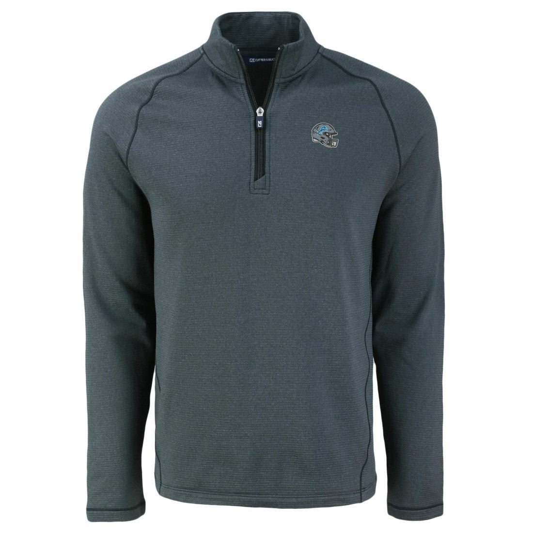Detroit Lions Cutter & Buck Peshastin Eco Fleece Tri-Blend Raglan Recycled Quarter-Zip Jacket Heather Black - NFL