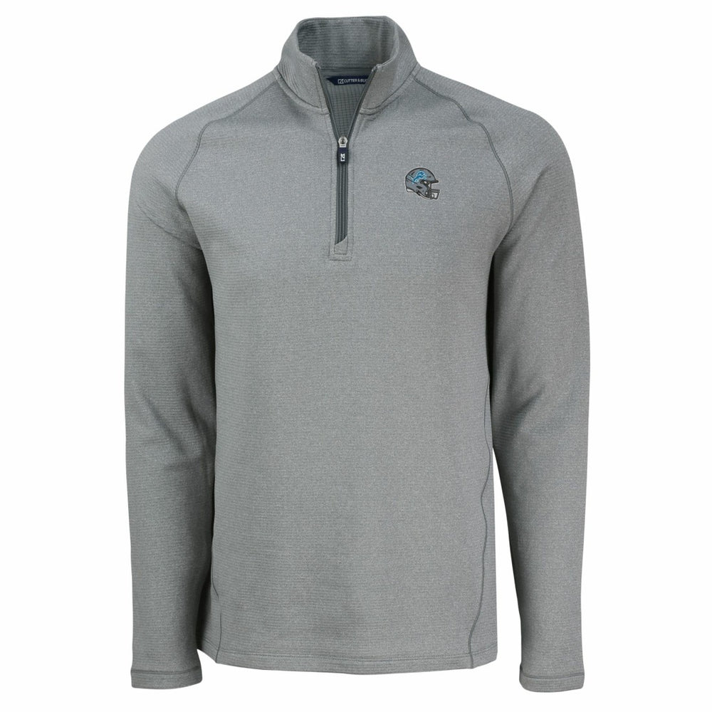 Detroit Lions Cutter & Buck Peshastin Eco Fleece Tri-Blend Raglan Recycled Quarter-Zip Jacket Heather Gray - NFL