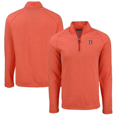 Denver Broncos Cutter & Buck Peshastin Eco Fleece Tri-Blend Raglan Recycled Quarter-Zip Jacket Heather Orange - NFL