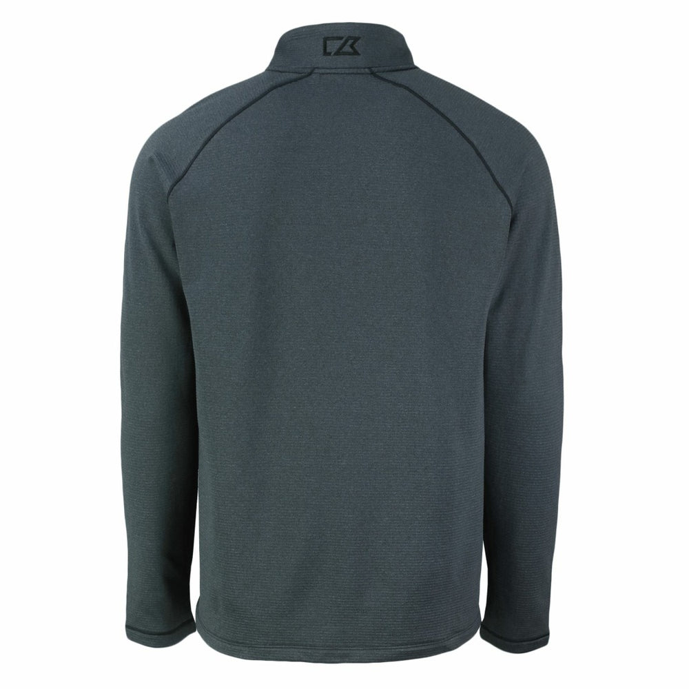 Denver Broncos Cutter & Buck Peshastin Eco Fleece Tri-Blend Raglan Recycled Quarter-Zip Jacket Heather Black - NFL