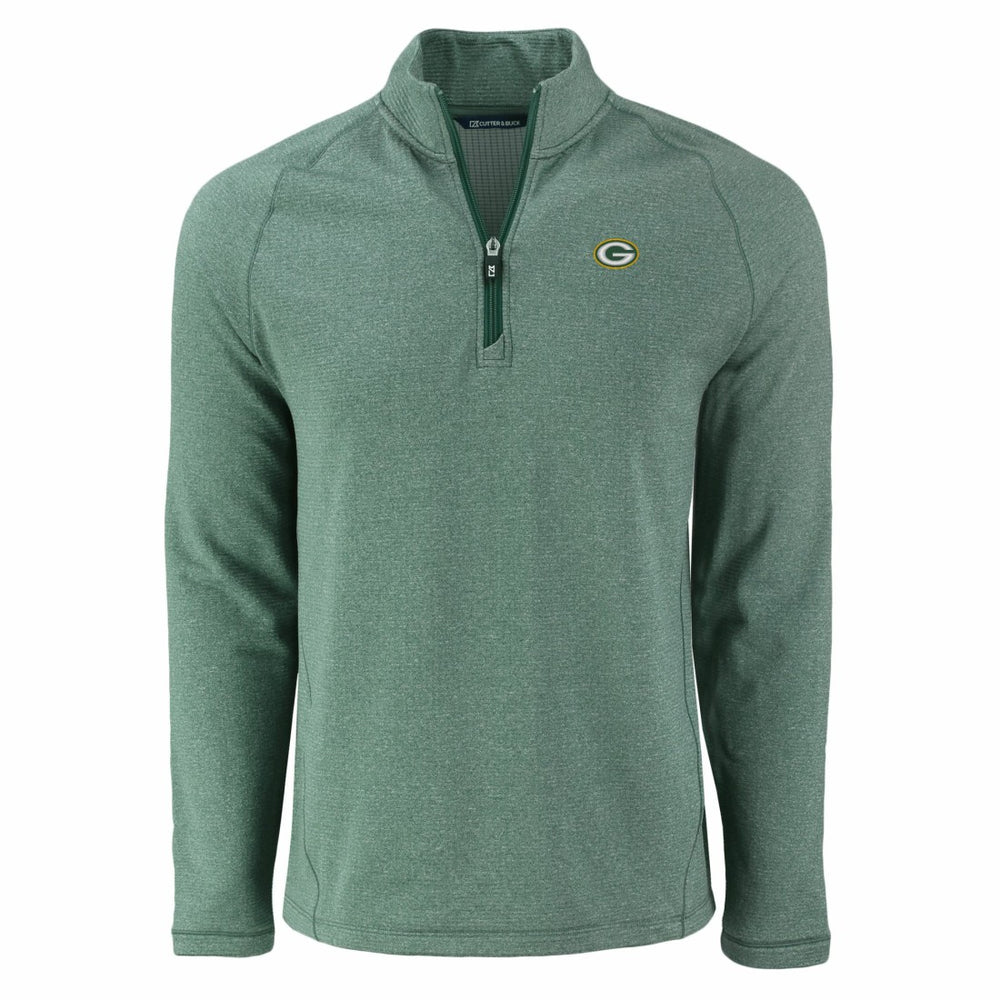Green Bay Packers Cutter & Buck Peshastin Eco Fleece Tri-Blend Raglan Recycled Quarter-Zip Jacket Heather Green - NFL