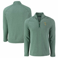 Green Bay Packers Cutter & Buck Peshastin Eco Fleece Tri-Blend Raglan Recycled Quarter-Zip Jacket Heather Green - NFL