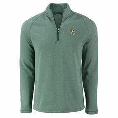 Green Bay Packers Cutter & Buck Peshastin Eco Fleece Tri-Blend Raglan Recycled Quarter-Zip Jacket Heather Green - NFL
