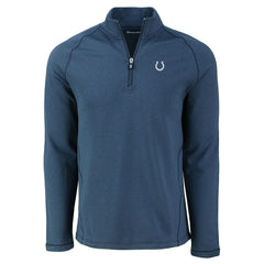 Indianapolis Colts Cutter & Buck Peshastin Eco Fleece Tri-Blend Raglan Recycled Quarter-Zip Jacket Heather Navy - NFL