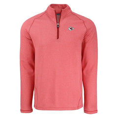 Kansas City Chiefs Cutter & Buck Peshastin Eco Fleece Tri-Blend Raglan Recycled Quarter-Zip Jacket Heather Red - NFL