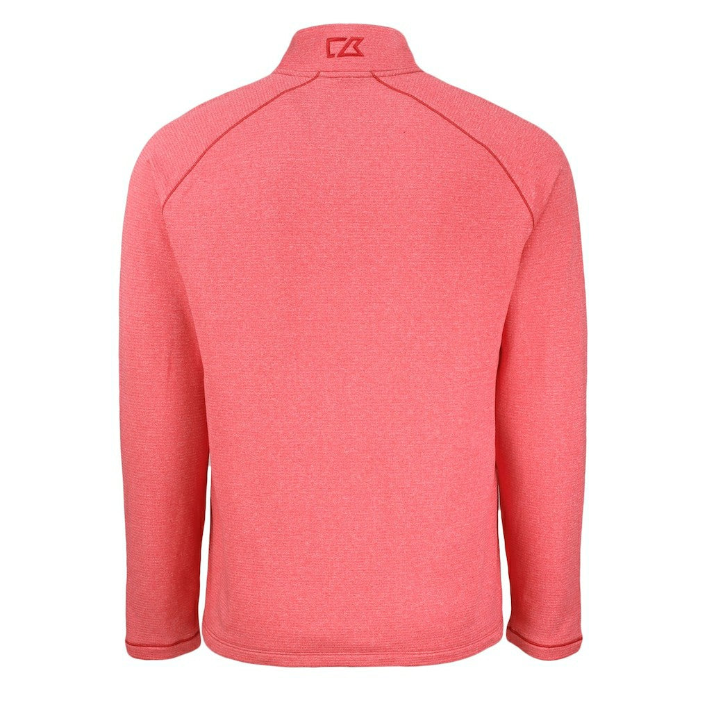 Kansas City Chiefs Cutter & Buck Peshastin Eco Fleece Tri-Blend Raglan Recycled Quarter-Zip Jacket Heather Red - NFL