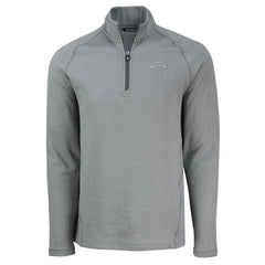 Los Angeles Chargers Cutter & Buck Peshastin Eco Fleece Tri-Blend Raglan Recycled Quarter-Zip Jacket Heather Gray - NFL