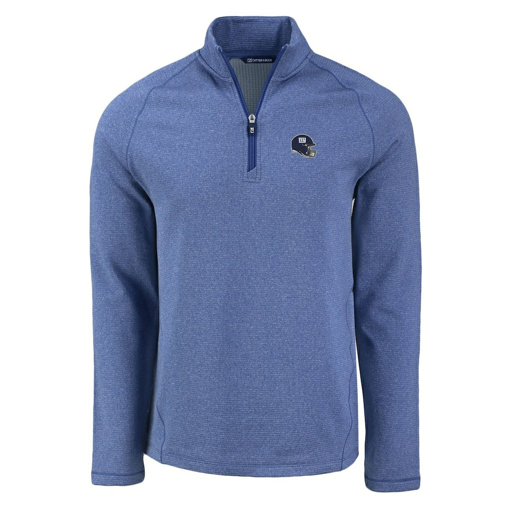 New York Giants Cutter & Buck Peshastin Eco Fleece Tri-Blend Raglan Recycled Quarter-Zip Jacket Heather Royal - NFL