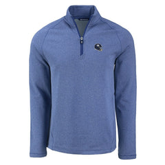 New York Giants Cutter & Buck Peshastin Eco Fleece Tri-Blend Raglan Recycled Quarter-Zip Jacket Heather Royal - NFL