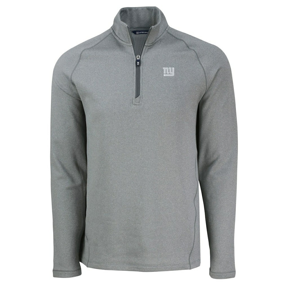 New York Giants Cutter & Buck Peshastin Eco Fleece Tri-Blend Raglan Recycled Quarter-Zip Jacket Heather Gray - NFL
