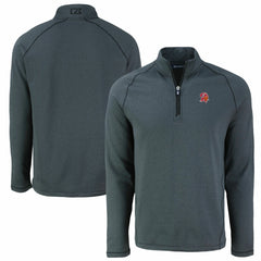 Tampa Bay Buccaneers Cutter & Buck Peshastin Eco Fleece Tri-Blend Raglan Recycled Quarter-Zip Jacket Heather Black - NFL