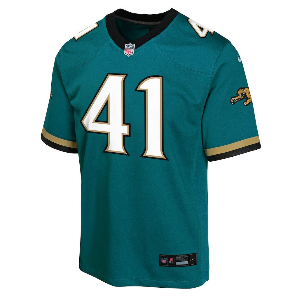Josh Hines-Allen Jacksonville Jaguars Youth Alternate 2 Prowler Throwback Game Jersey - Teal | NFL Jerseys