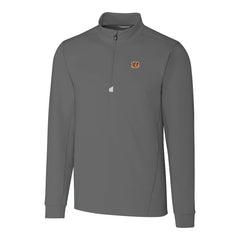 Cincinnati Bengals Cutter & Buck Big & Tall Traverse Stretch Quarter-Zip Top Gray - NFL