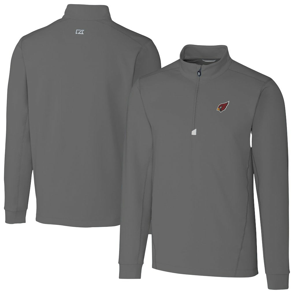 Arizona Cardinals Cutter & Buck Big & Tall Traverse Stretch Quarter-Zip Top Gray - NFL