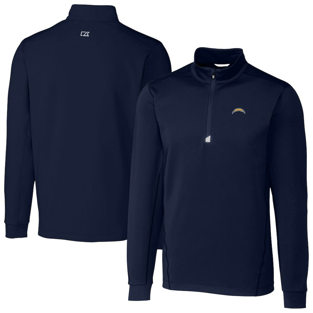 Los Angeles Chargers Cutter & Buck Big & Tall Traverse Stretch Quarter-Zip Top Navy - NFL